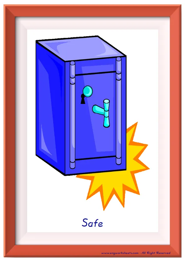 Full page ESL Flashcard together with words containing Hotel picture for kids and teachers.