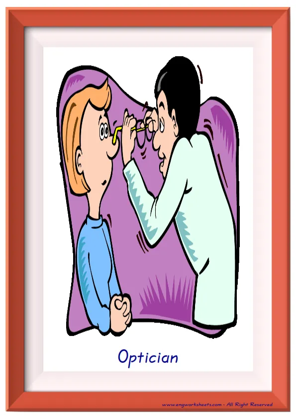 Full page ESL Flashcard together with words containing Jobs-Occupations picture for kids and teachers.