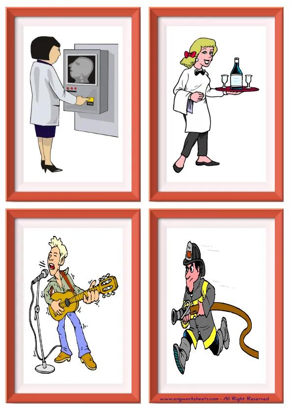 Quarter page ESL Flashcard without words containing Jobs-Occupations picture for kids and teachers.