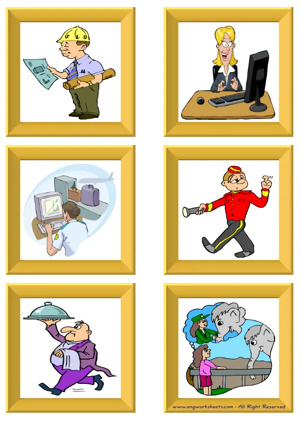 ESL Flashcard without words containing Jobs-Occupations picture for kids and teachers.