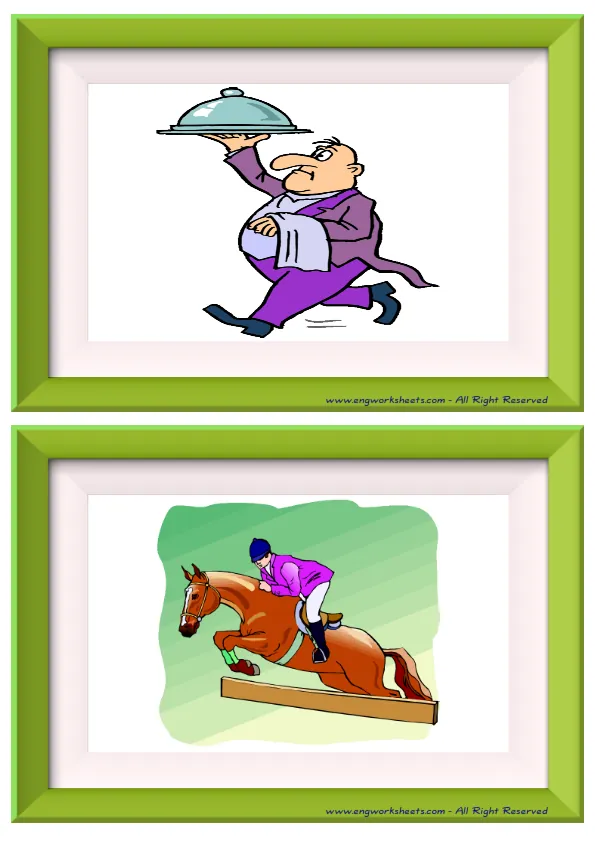 Half page ESL Flashcard without words containing Jobs-Occupations picture for kids and teachers.
