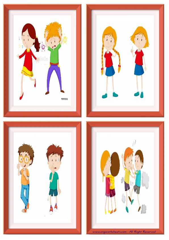 Quarter page ESL Flashcard without words containing Opposites picture for kids and teachers.