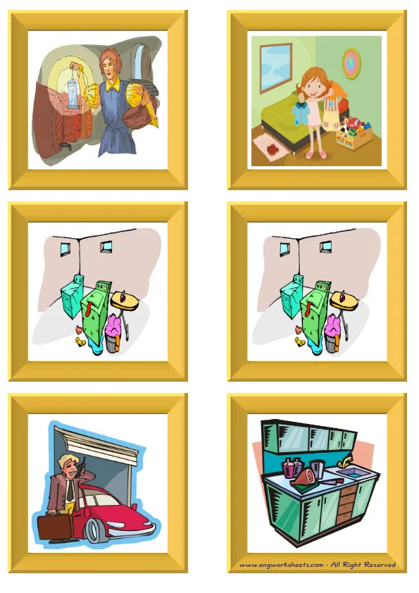 ESL Flashcard without words containing Rooms In The House picture for kids and teachers.