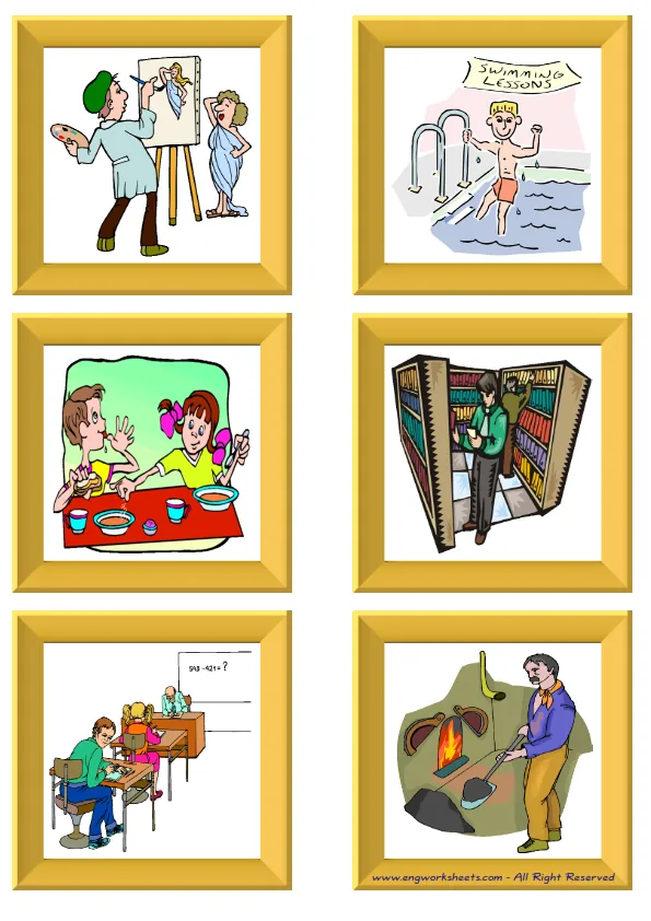 ESL Flashcard without words containing School Parts picture for kids and teachers.