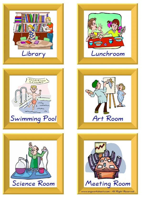 ESL Flashcard together with words containing School Parts picture for kids and teachers.