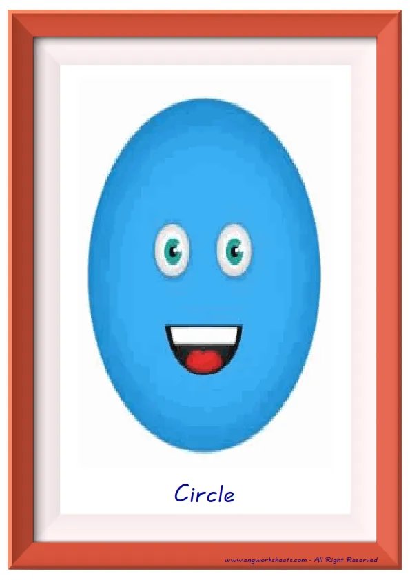 Full page ESL Flashcard together with words containing Shapes picture for kids and teachers.