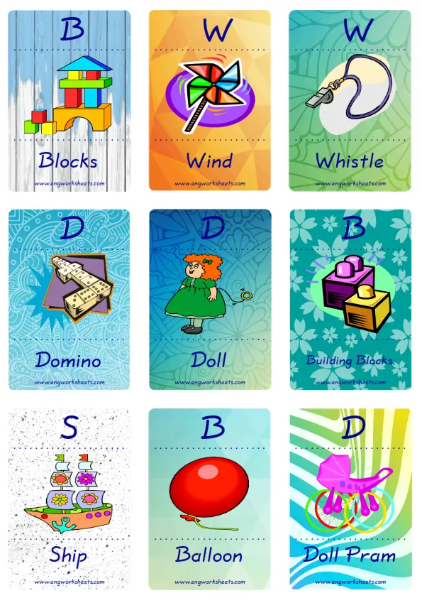 Mini size enjoyable ESL Flashcard Toys for kids and teachers.