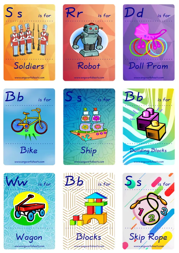 Mini size ESL Flashcard Toys for kids and teachers.