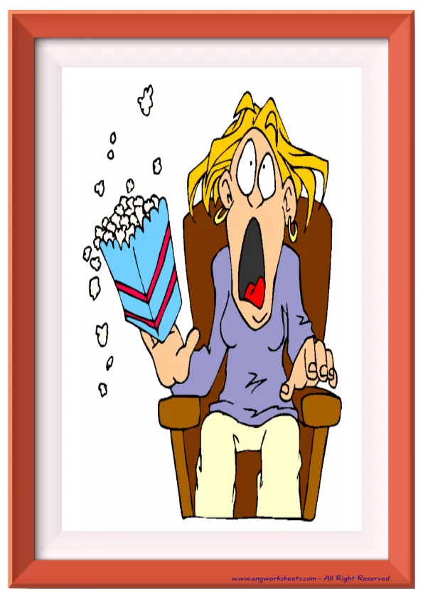 Full page ESL Flashcard without words containing Tv Programmes picture for kids and teachers.