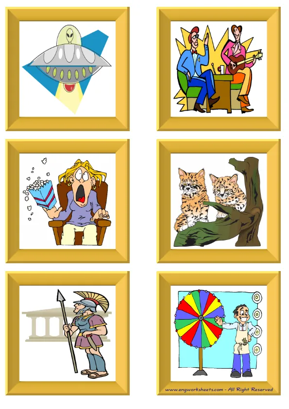ESL Flashcard without words containing Tv Programmes picture for kids and teachers.