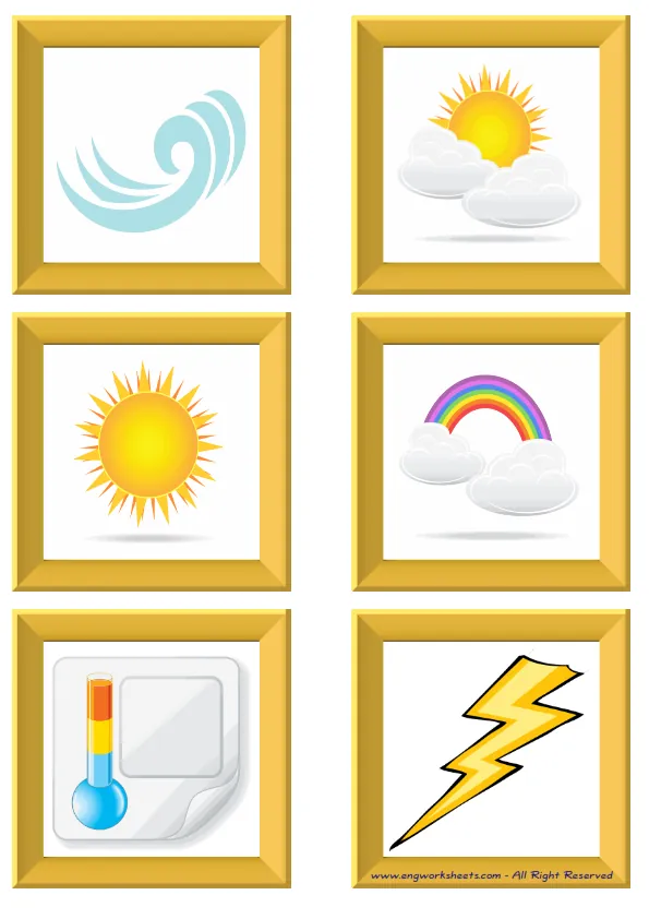 ESL Flashcard without words containing Weather picture for kids and teachers.