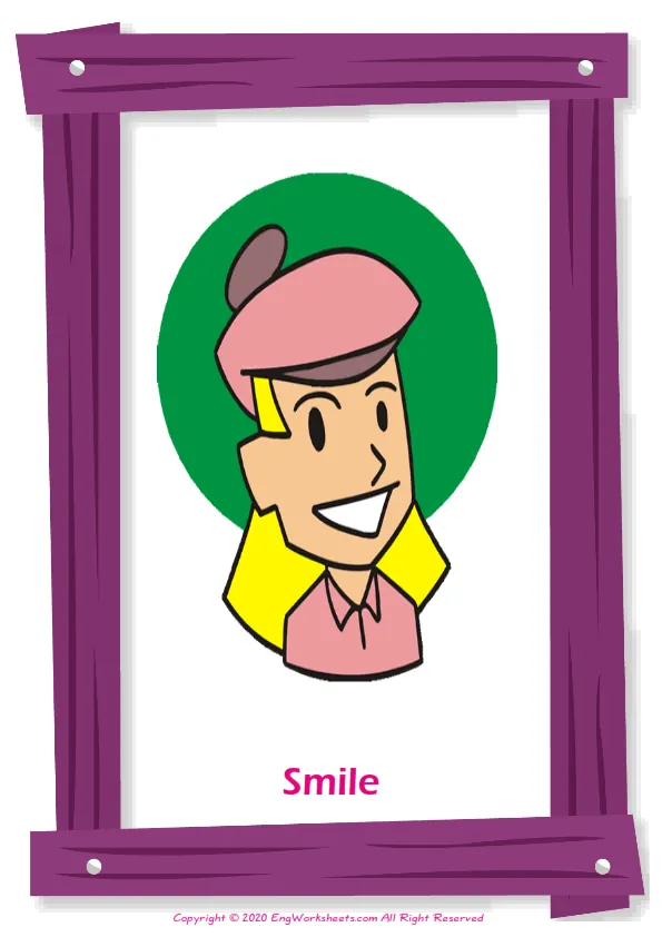 Action Verbs English vocabulary worksheet with full-page words