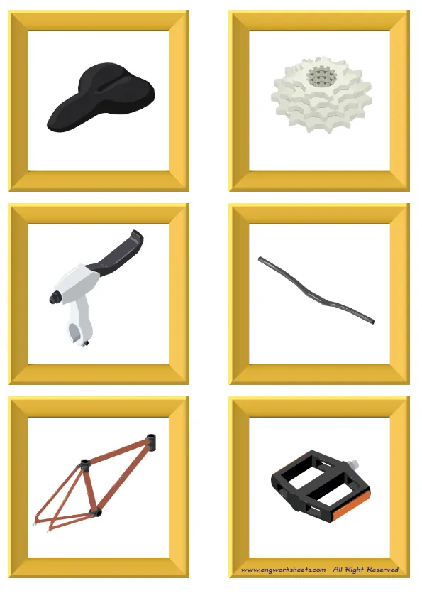 ESL Flashcard without words containing Bike picture for kids and teachers.