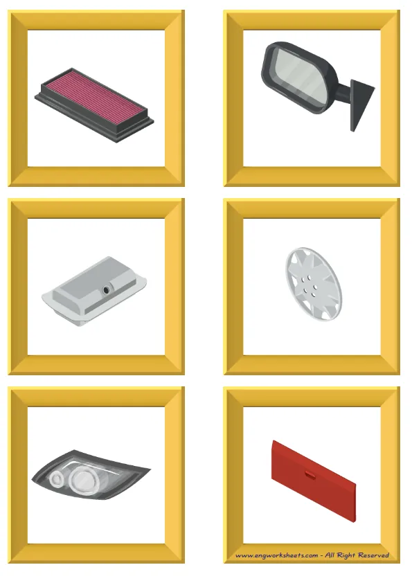 ESL Flashcard without words containing Cars picture for kids and teachers.