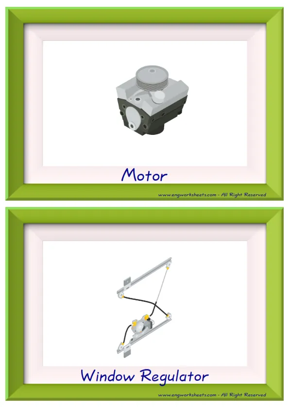 Half page ESL Flashcard together with words containing Cars picture for kids and teachers.