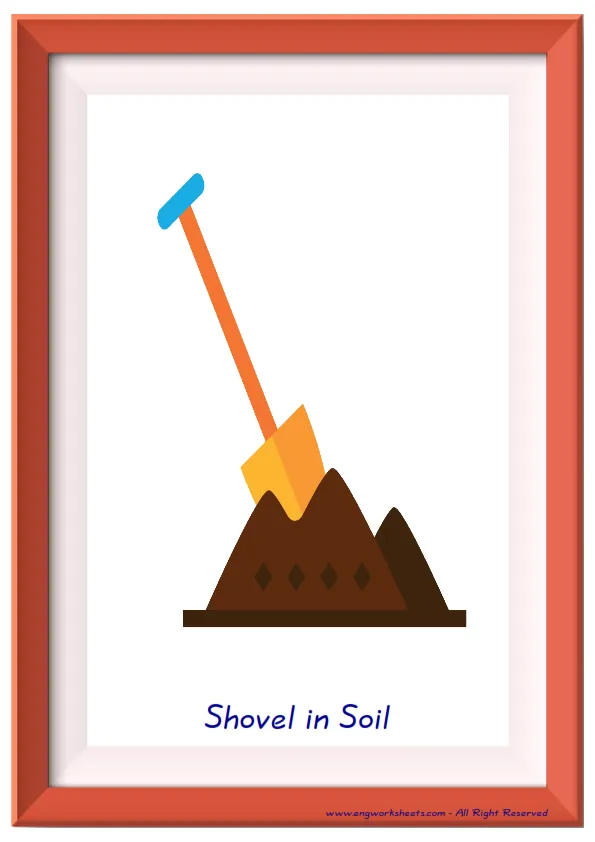 Full page ESL Flashcard together with words containing Construction Tools picture for kids and teachers.