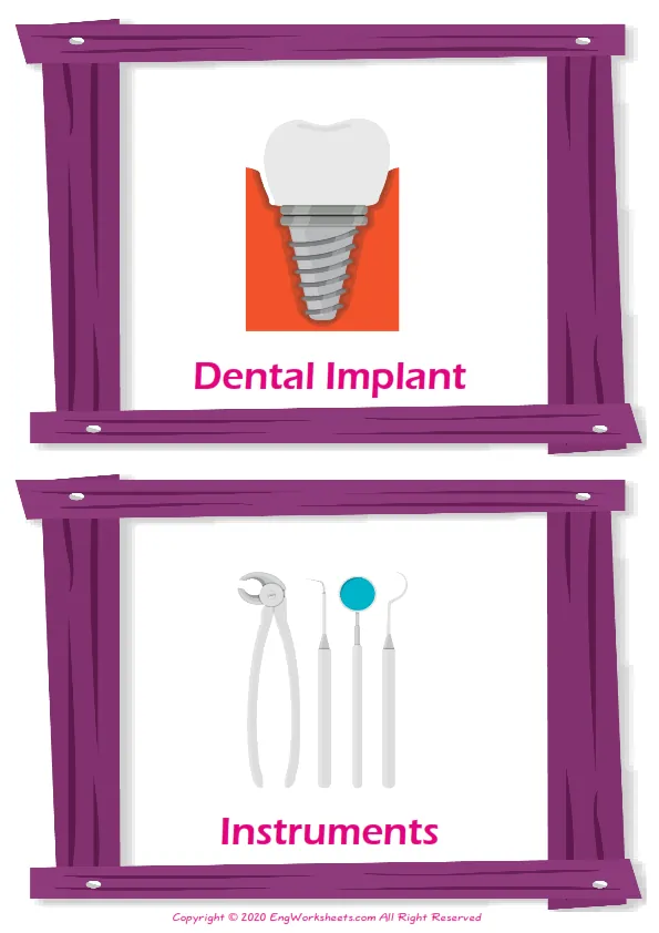 Dental Care ESL Unscramble the Words Worksheets For Kids