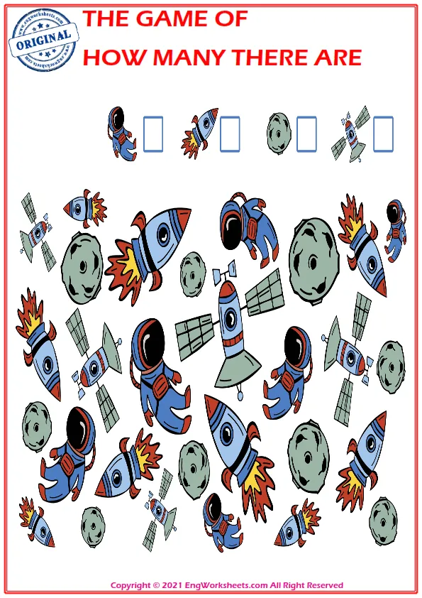Educational mathematical game. count the number of shapes in pictures.