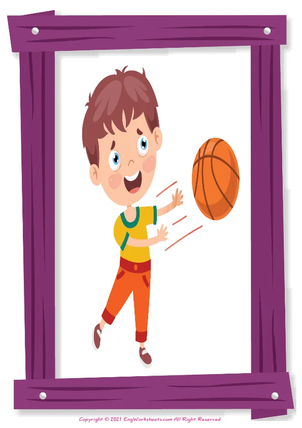 Wordless Action Verbs vocabulary worksheet with nine images per page