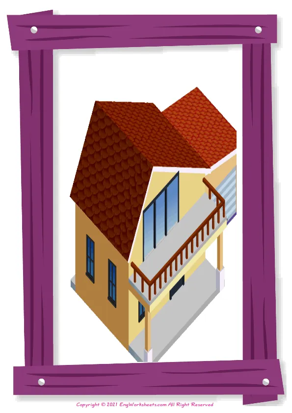 Full-page wordless Construction English vocabulary worksheet