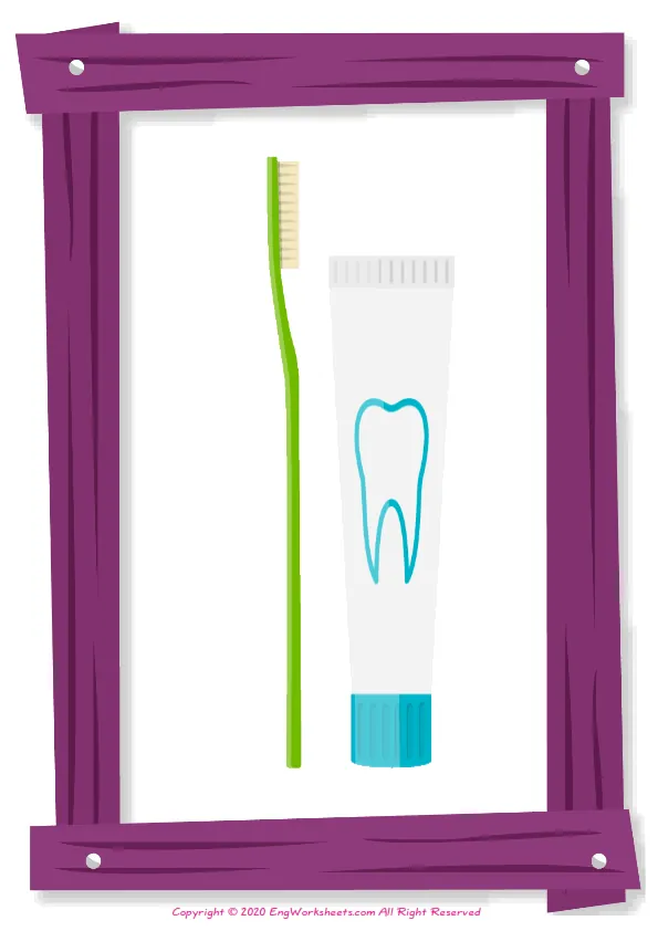 Dental Care ESL Printable Picture Dictionary For Kids. Draw And Match The Words And Pictures.