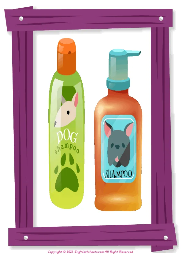 Full-page wordless Pet Shop English vocabulary worksheet