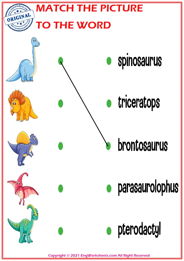 Match the picture to the word worksheet for children