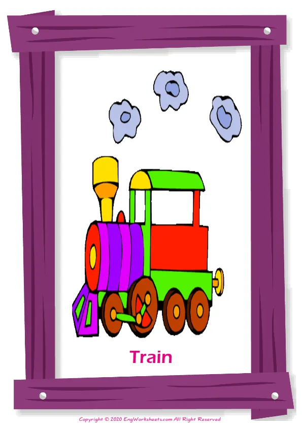 Toys English vocabulary worksheet with full-page words