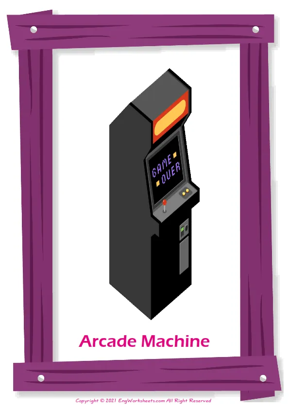 Vending Machines English vocabulary worksheet with full-page words