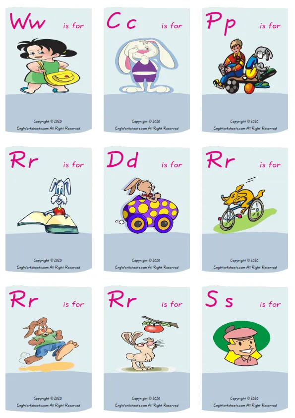 Wordless Action Verbs vocabulary worksheet with nine images per page