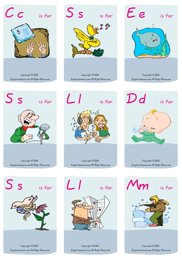 Wordless Action Verbs vocabulary worksheet with nine images per page