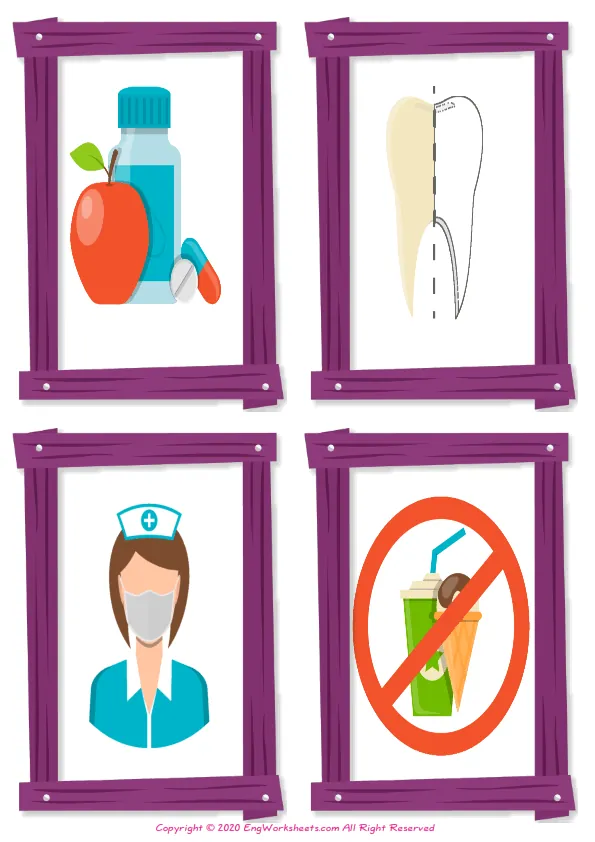 Dental Care ESL Printable Multiple Choice Test. Write the Right Word in the Blank.