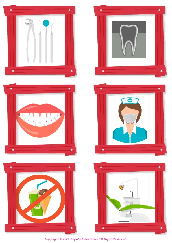 Dental Care Esl Worksheet For Completing The Missing Two Letters.