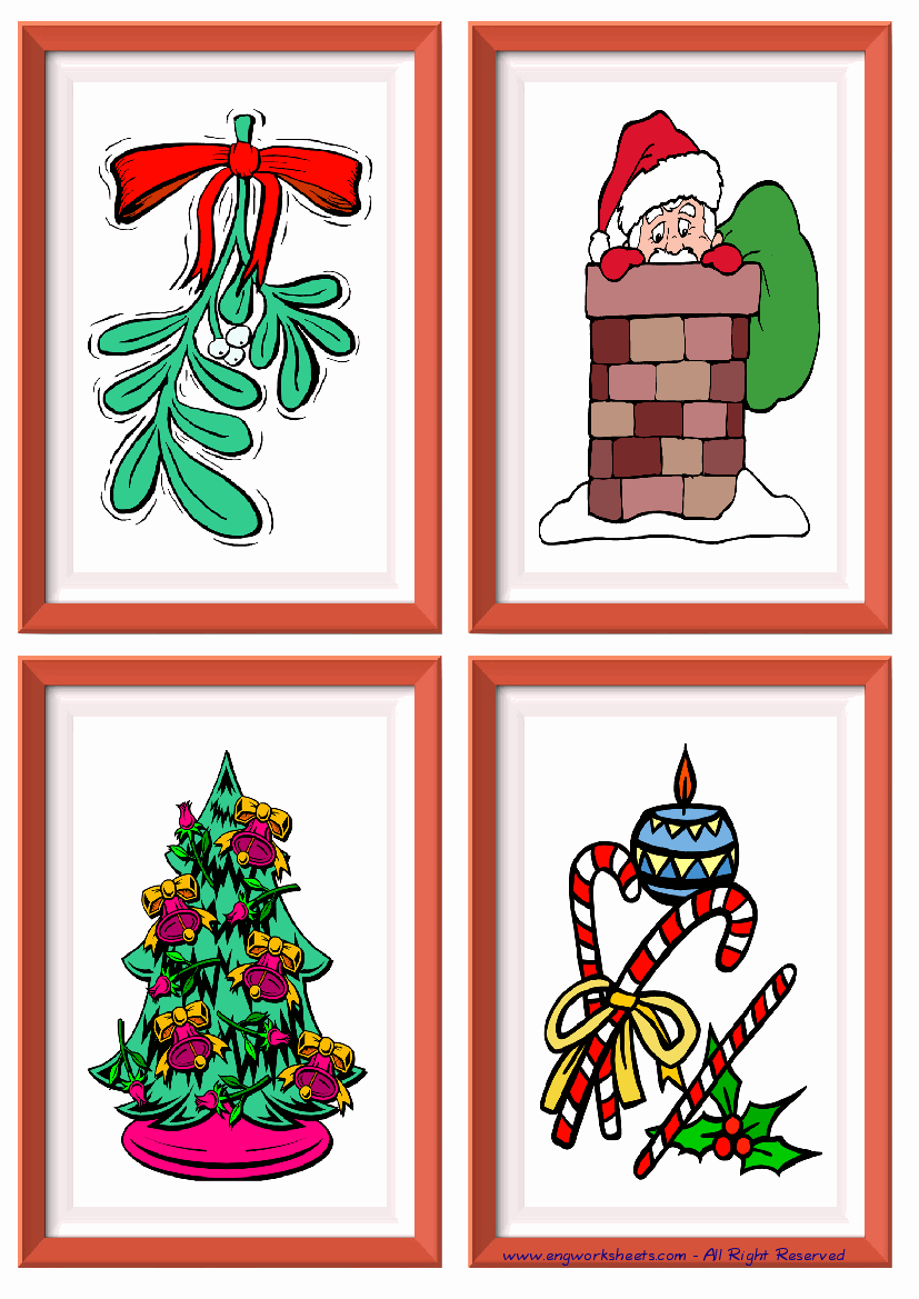 Christmas Esl Printable Picture English Dictionary Worksheets For Kids And Teachers