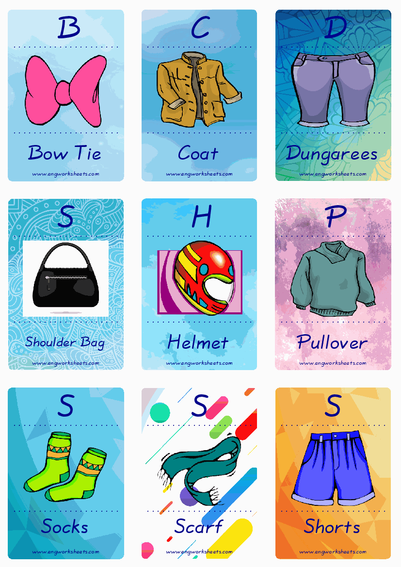 Clothes Esl Printable Picture Dictionary Worksheets For Kids And