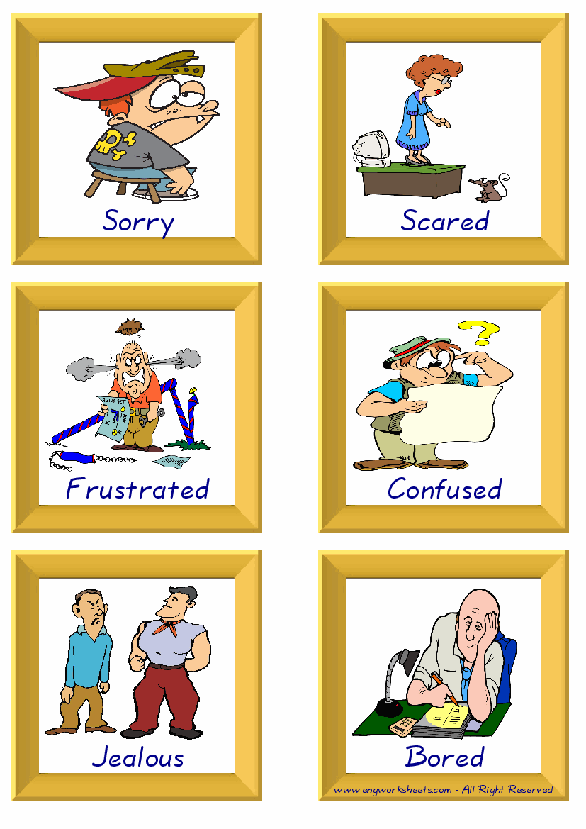 Feelings Emotions Esl Printable Picture English Dictionary