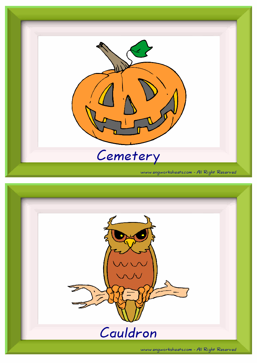 Halloween Esl Printable Picture English Dictionary Worksheets For