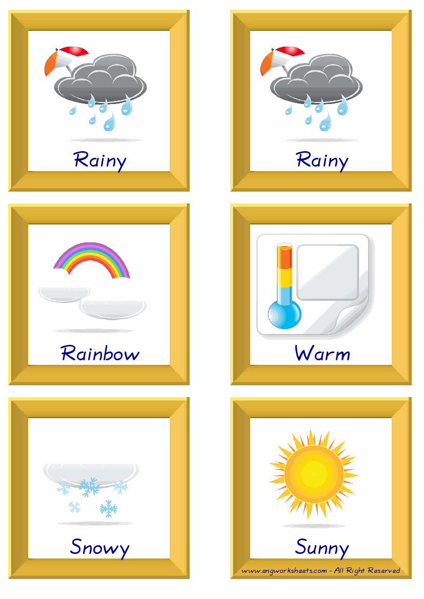 Weather Esl Printable Picture English Dictionary Worksheets For