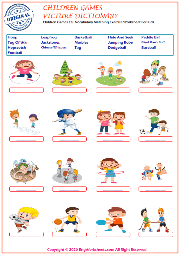 children games esl printable picture dictionary worksheet for kids image worksheets engworksheets