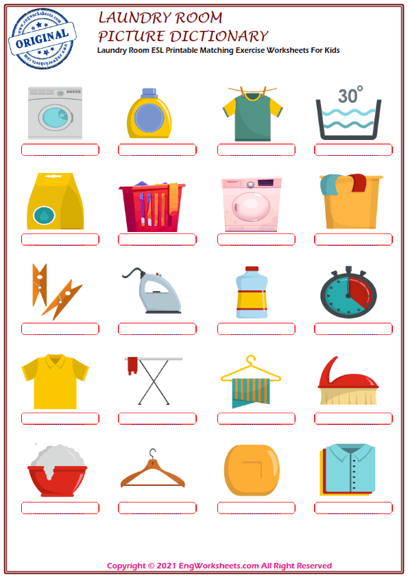 Laundry Room Printable English ESL Vocabulary Worksheets EngWorksheets